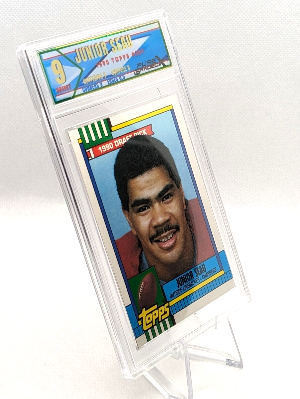 Junior Seau #381 [Rookie] 1990 Topps Graded 9 