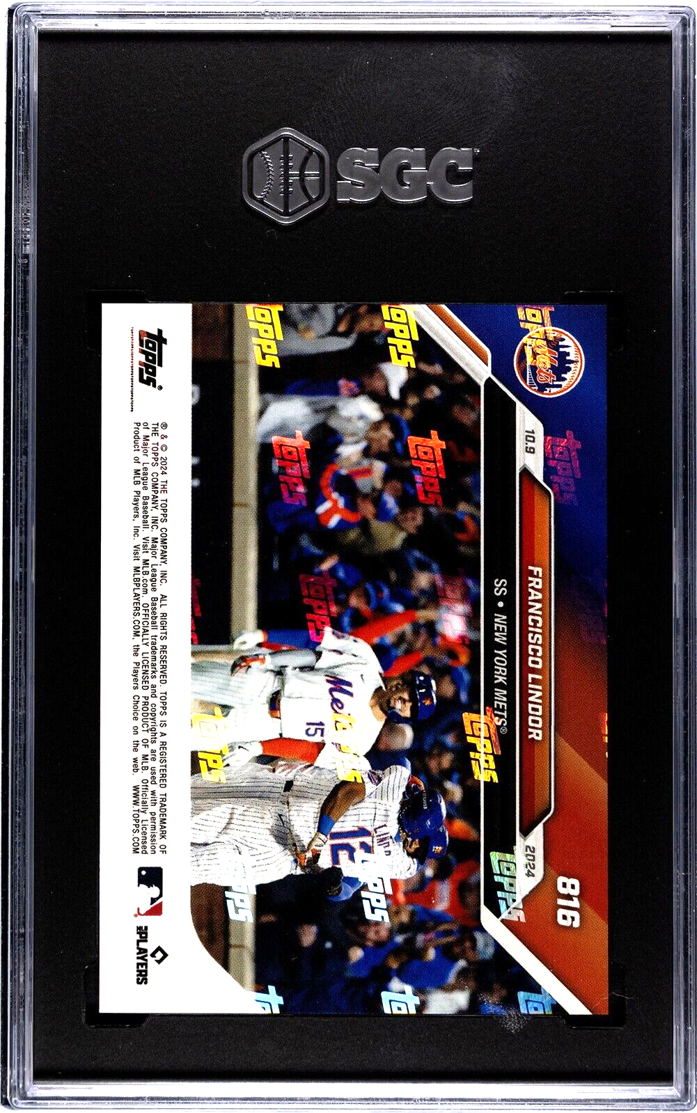 Francisco Lindor - 2024 Topps Now NLDS #816 - Mets - Swing of a Lifetime SGC 8