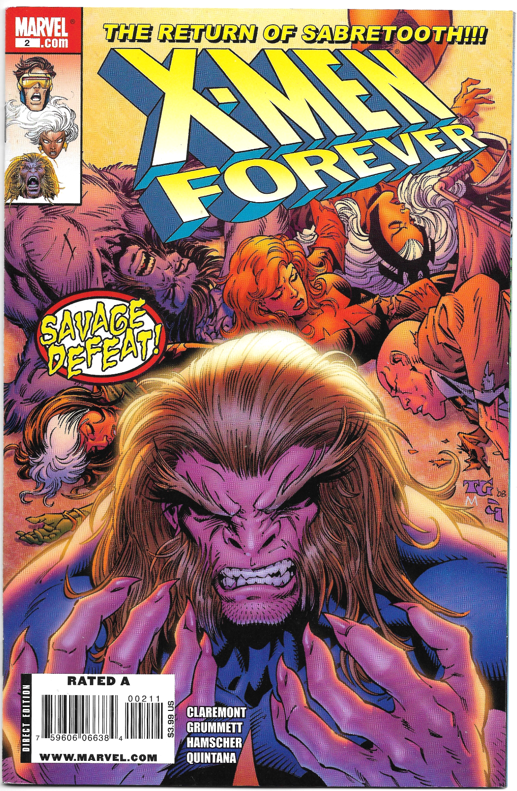 X-Men Forever #2 - 2009 Marvel Comic Return Of Sabretooth