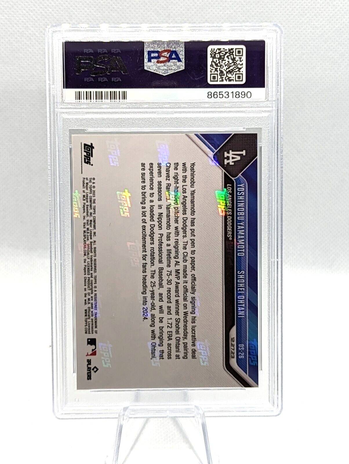 Yoshinobu Yamamoto / Shohei Ohtani 2023 Topps NOW Offseason #OS26 PSA 9