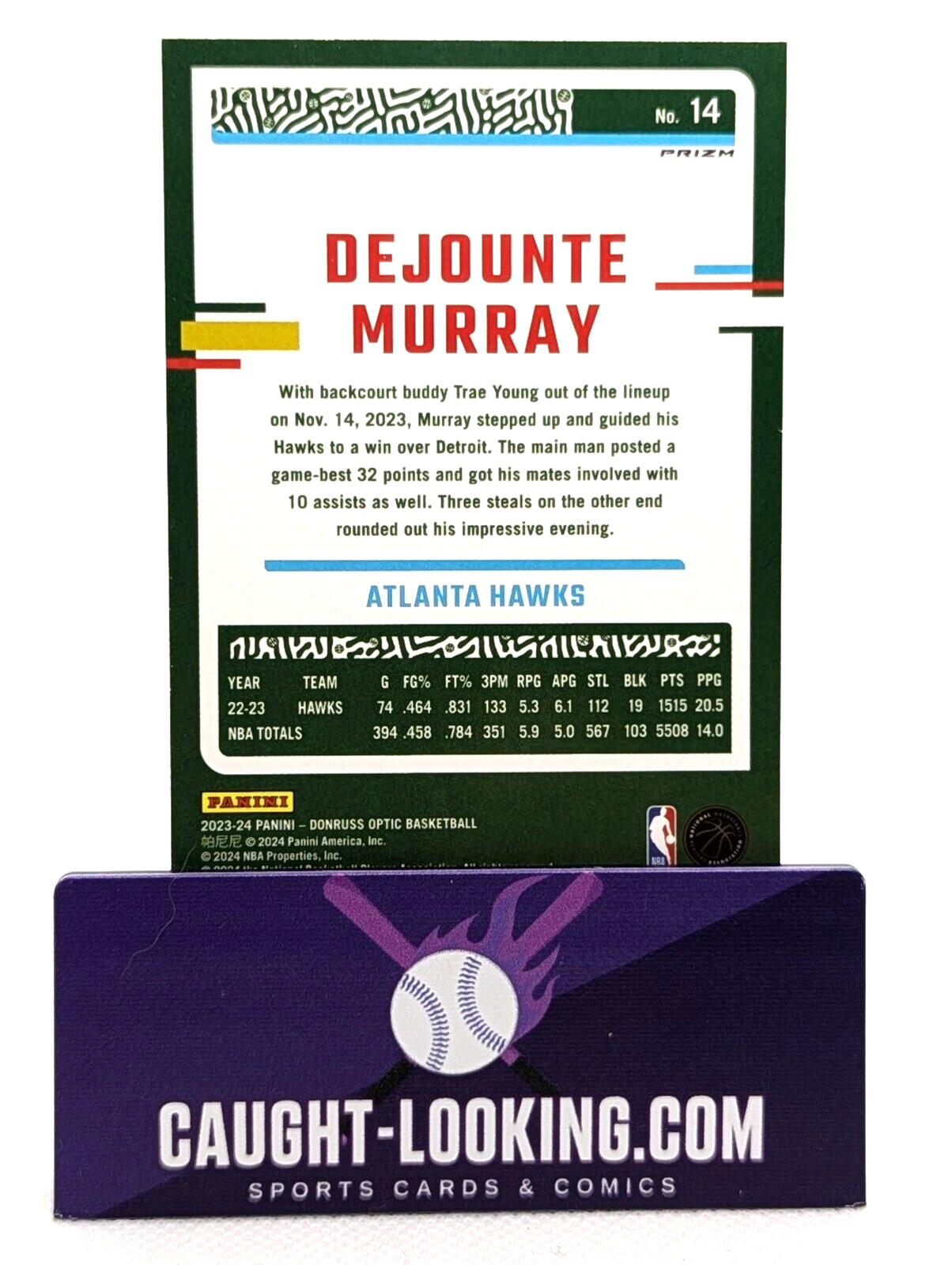 Dejounte Murray [Hyper Pink] #14 2023 Donruss Optic Atlanta Hawks