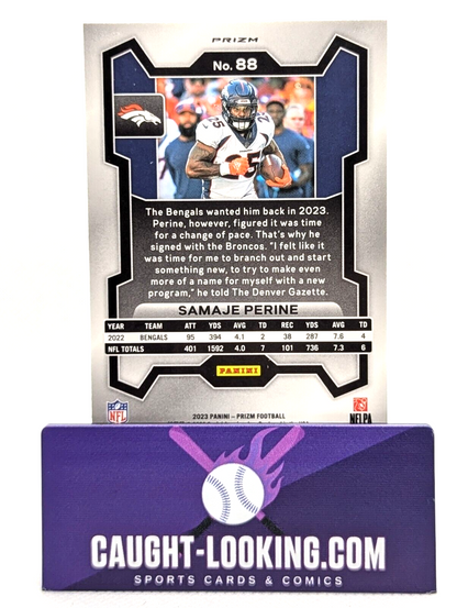 2023 Panini Prizm Samaje Perine Green Prizm #88 - Denver Broncos