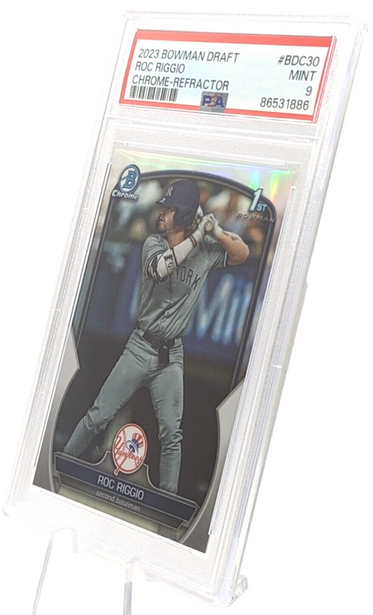 Roc Riggio PSA 9 - 2023 Bowman Draft Chrome Refractor #BDC30 1st Bowman Yankees