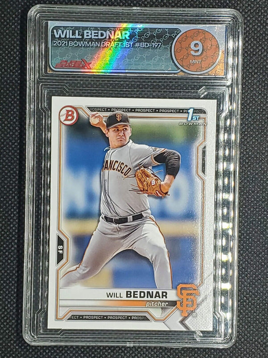 Will Bednar #BD-197 2021 Bowman Draft SF Giants 1st Bowman Graded 9
