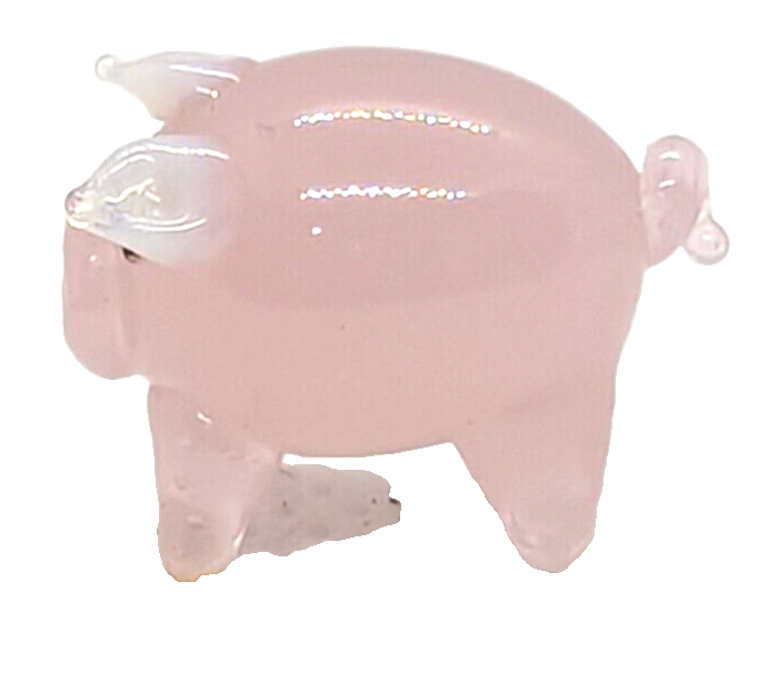 Ganz World Miniature Mini Glass Collectible Figurine Pink Pig