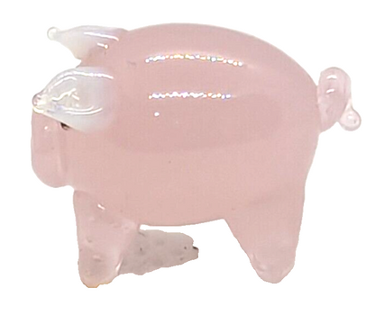 Ganz World Miniature Mini Glass Collectible Figurine Pink Pig