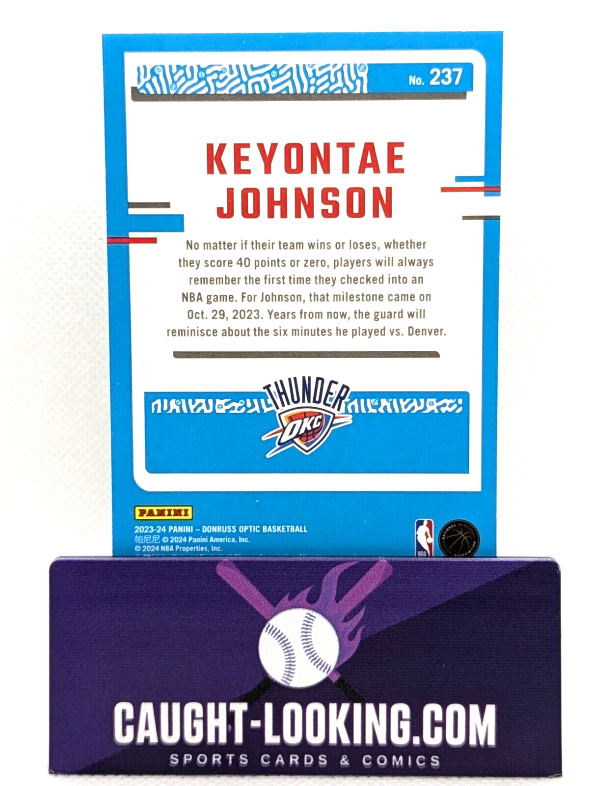 Keyontae Johnson - 2023-24 Donruss Optic #237 Oklahoma City Thunder Rated Rookie