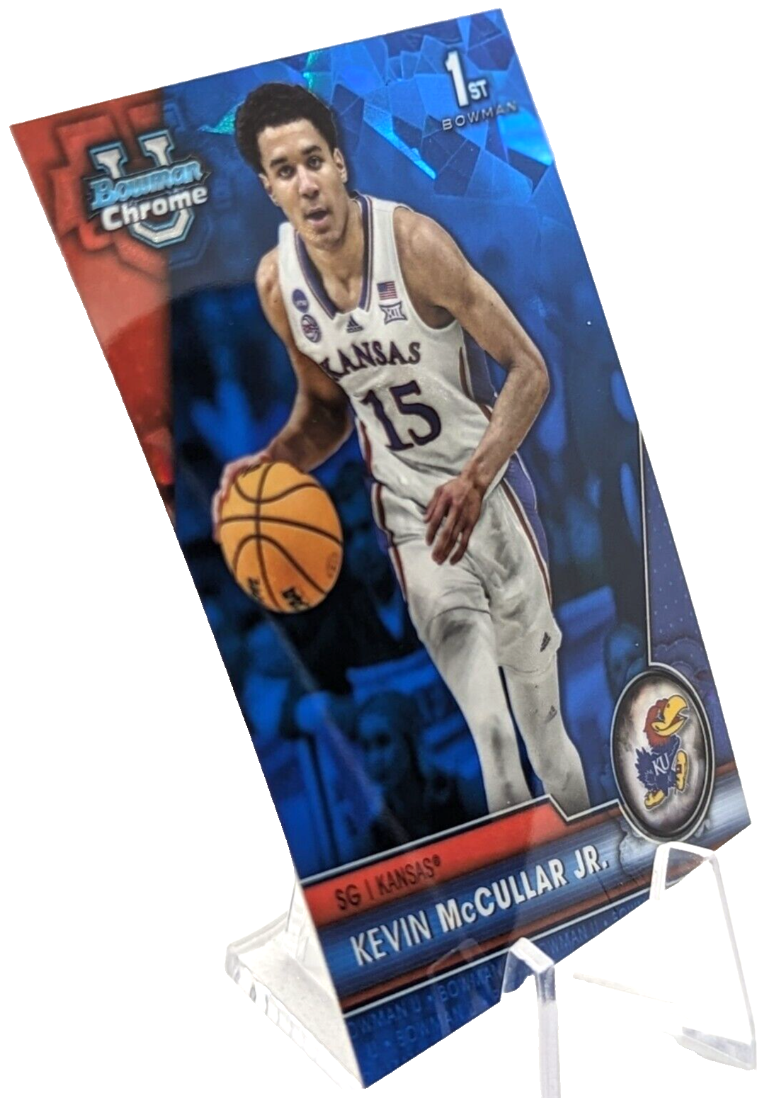 2023-24 Bowman Chrome U Sapphire Kevin McCullar Jr #60 Kansas