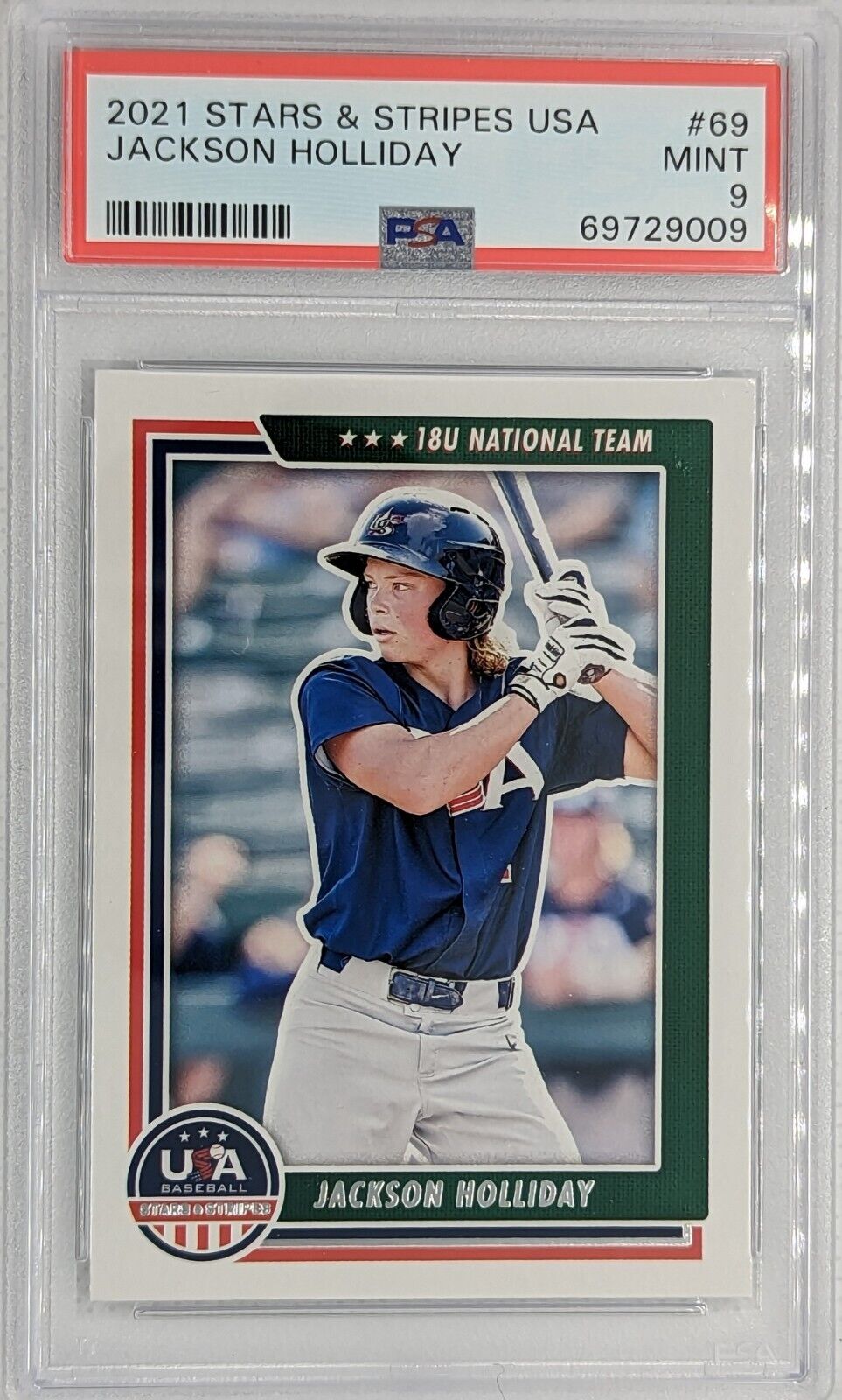Jackson Holliday PSA 9 2021 Stars & Stripes #69 MLB Draft #1 Pick