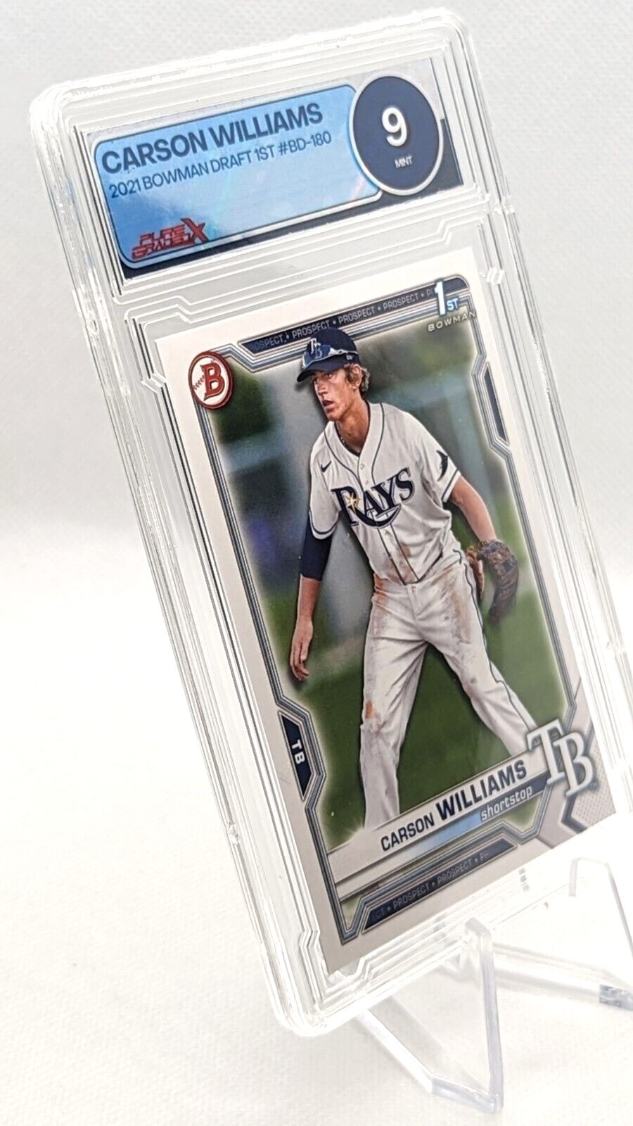 Carson Williams #BD-180 2021 Bowman Draft 1st Bowman Graded 9