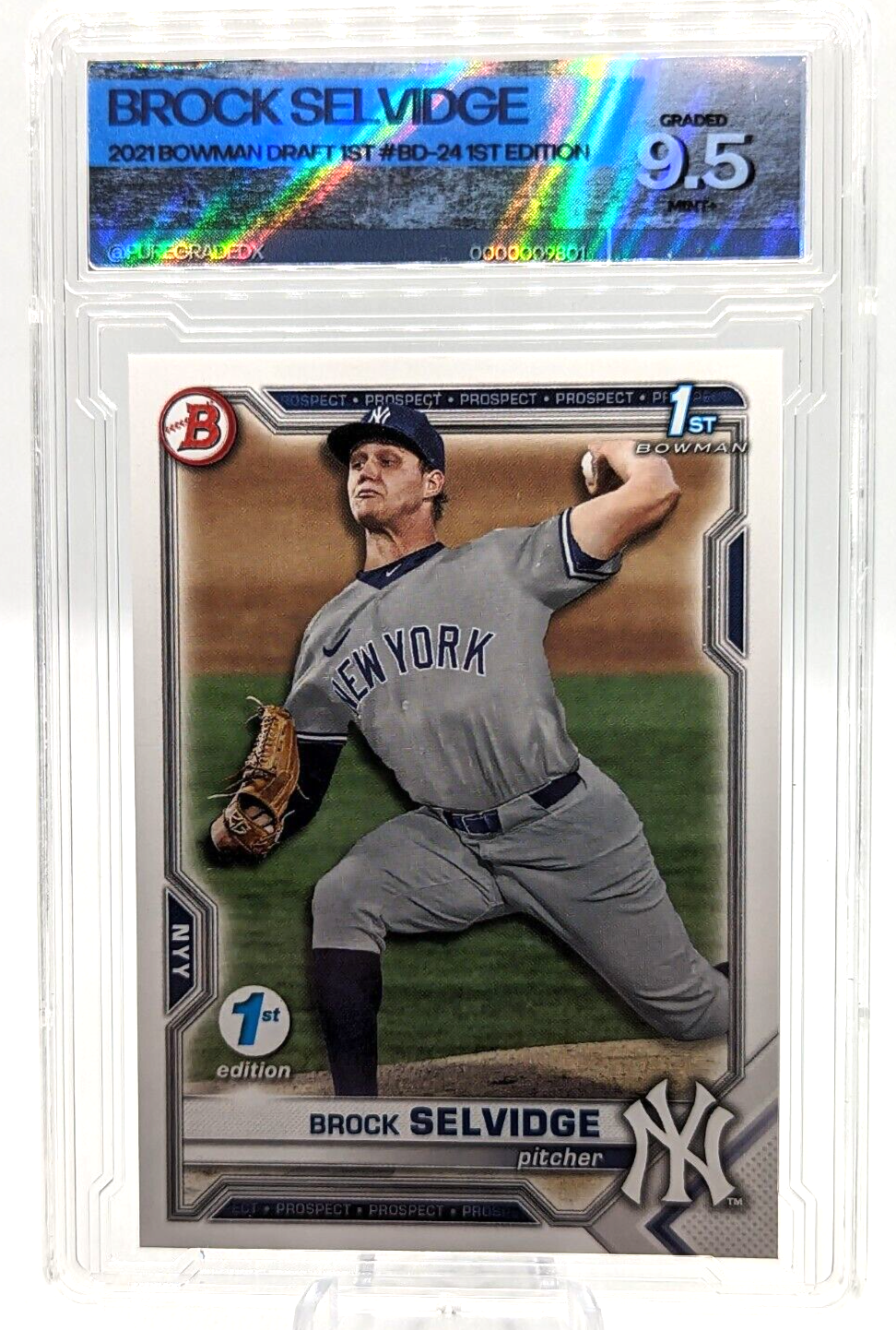 Brock Selvidge #BD-24 2021 Bowman Draft 1st Edition 1st Bowman Graded  9.5