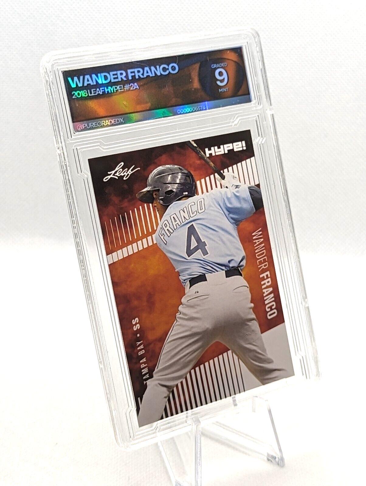 Wander Franco 2018 Leaf "1st Ever Printed" Hype RC #2A Rays Graded 9