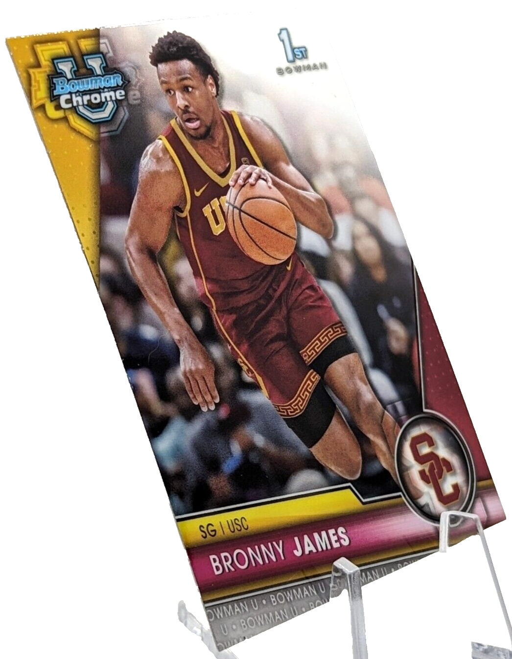 Bronny James - 2023/24 Bowman Chrome University 1st Rookie #95 USC Trojans