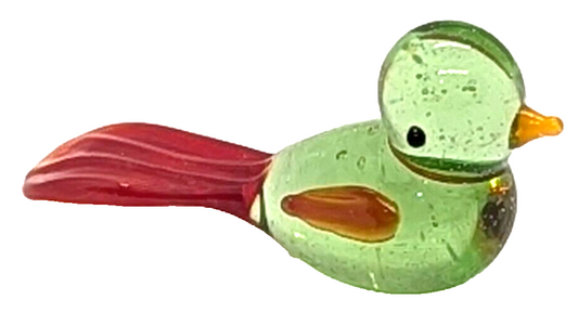 Ganz World Miniature Mini Glass Collectible Figurine Green Bird