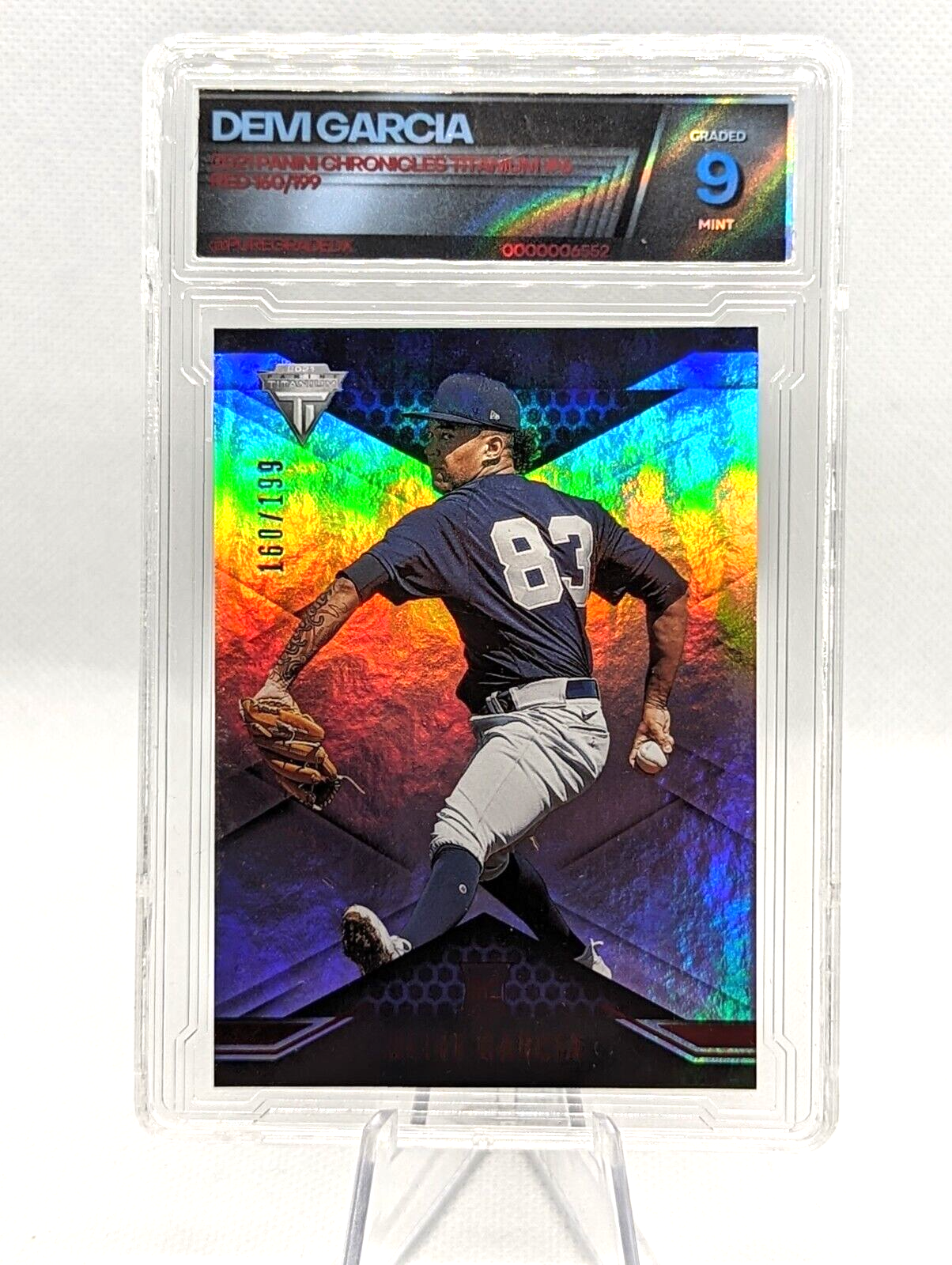 Deivi Garcia [Red] #6 2021 Panini Chronicles Titanium /199 Rookie RC Graded 9