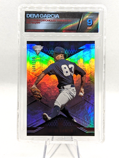 Deivi Garcia [Red] #6 2021 Panini Chronicles Titanium /199 Rookie RC Graded 9