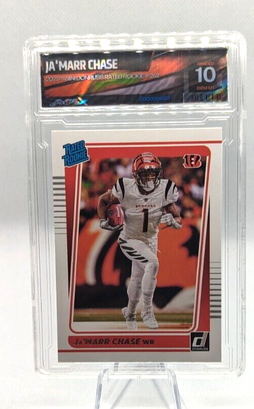 Ja'Marr Chase #262 2021 Panini Donruss Rated Rookie Graded 10