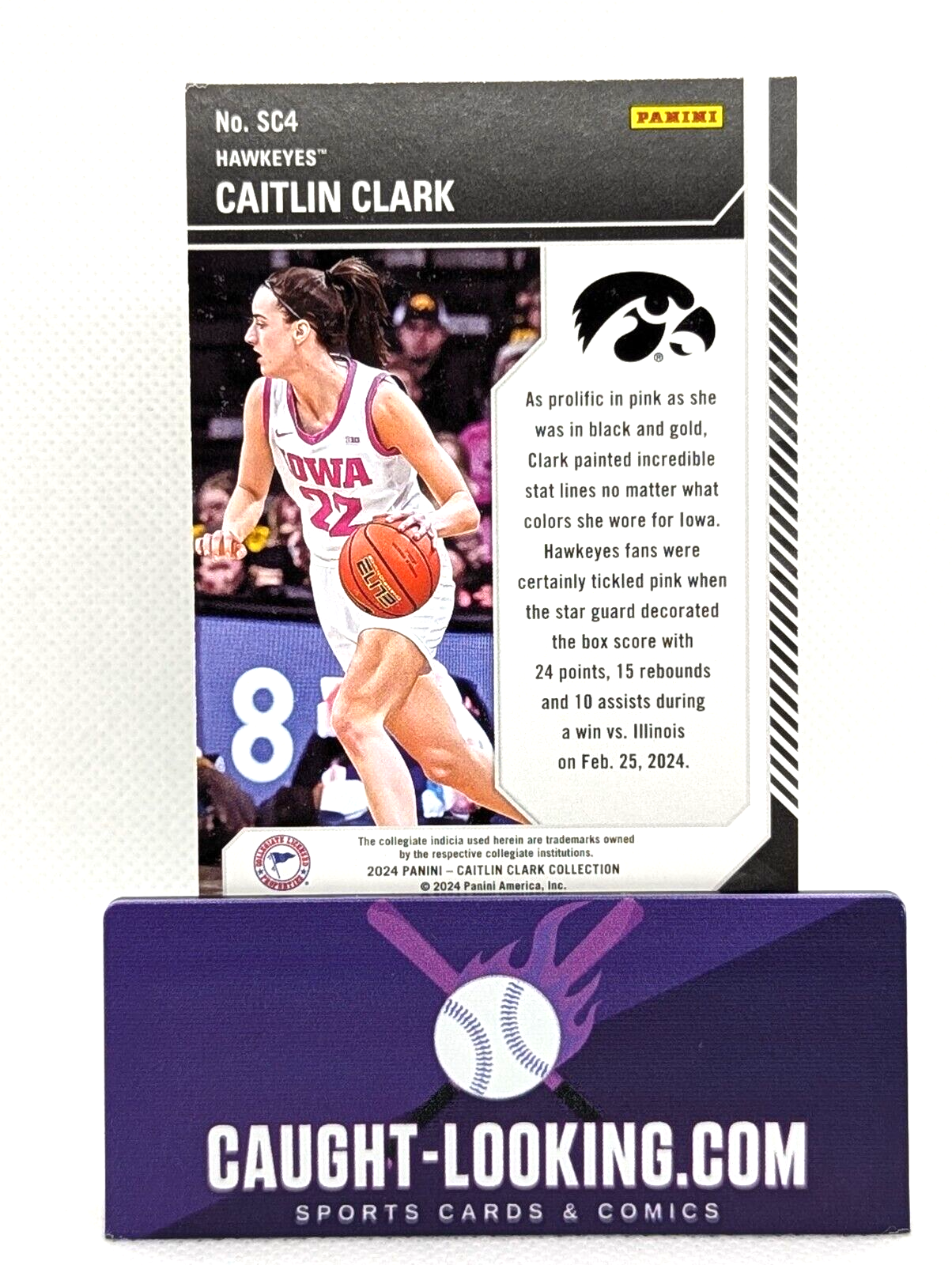 2024 Panini Caitlin Clark Collection - School Colors #SC4 Caitlin Clark (RC)