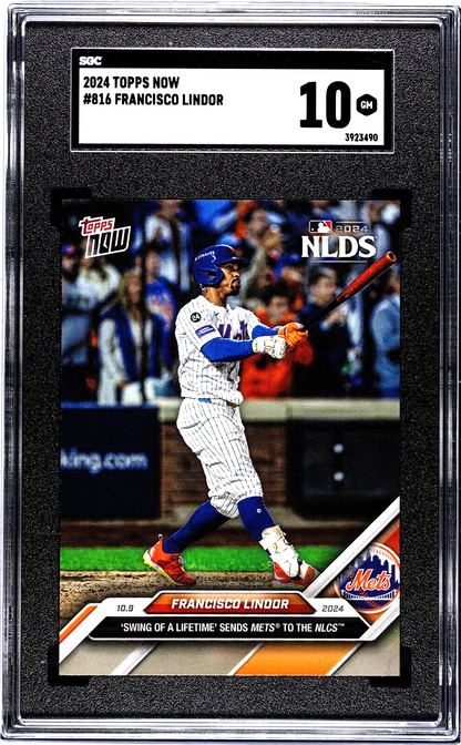 Francisco Lindor - 2024 Topps Now NLDS #816 - Mets - Swing of a Lifetime SGC 10