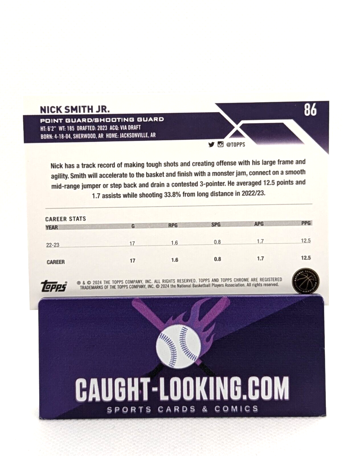 2023-24 Topps Chrome Nick Smith Jr. #86 Charlotte Hornets Rookie RC