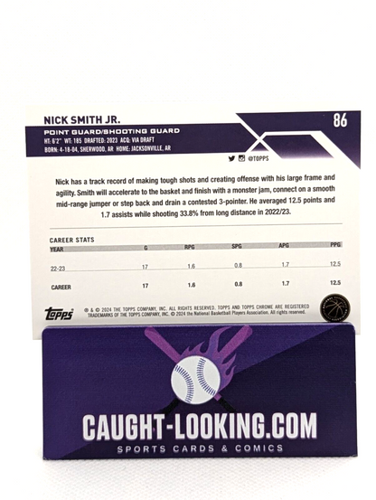 2023-24 Topps Chrome Nick Smith Jr. #86 Charlotte Hornets Rookie RC