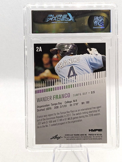 Wander Franco 2018 Leaf "1st Ever Printed" Hype RC #2A Rays Graded 9.5