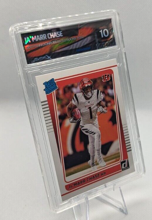 Ja'Marr Chase #262 2021 Panini Donruss Rated Rookie Graded 10
