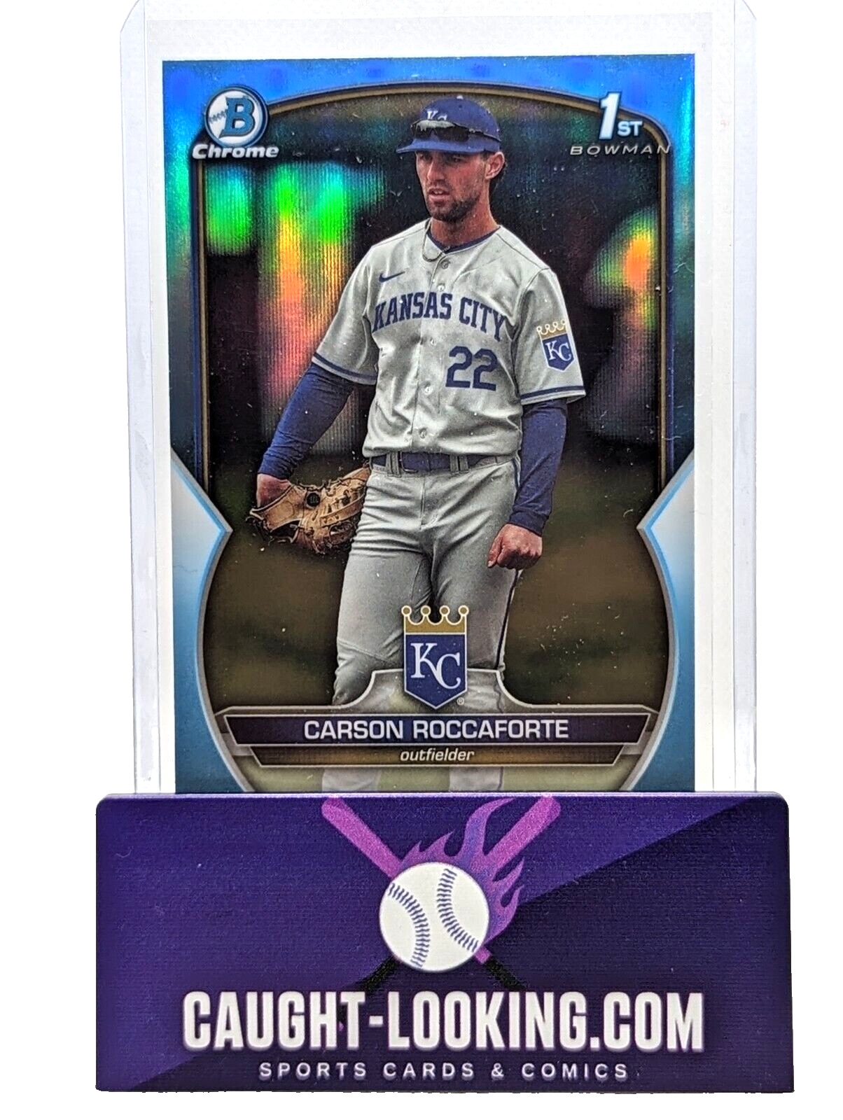 Carson Roccaforte 2023 Bowman Chrome Draft 1st Sky Blue Refractor #BDC-140