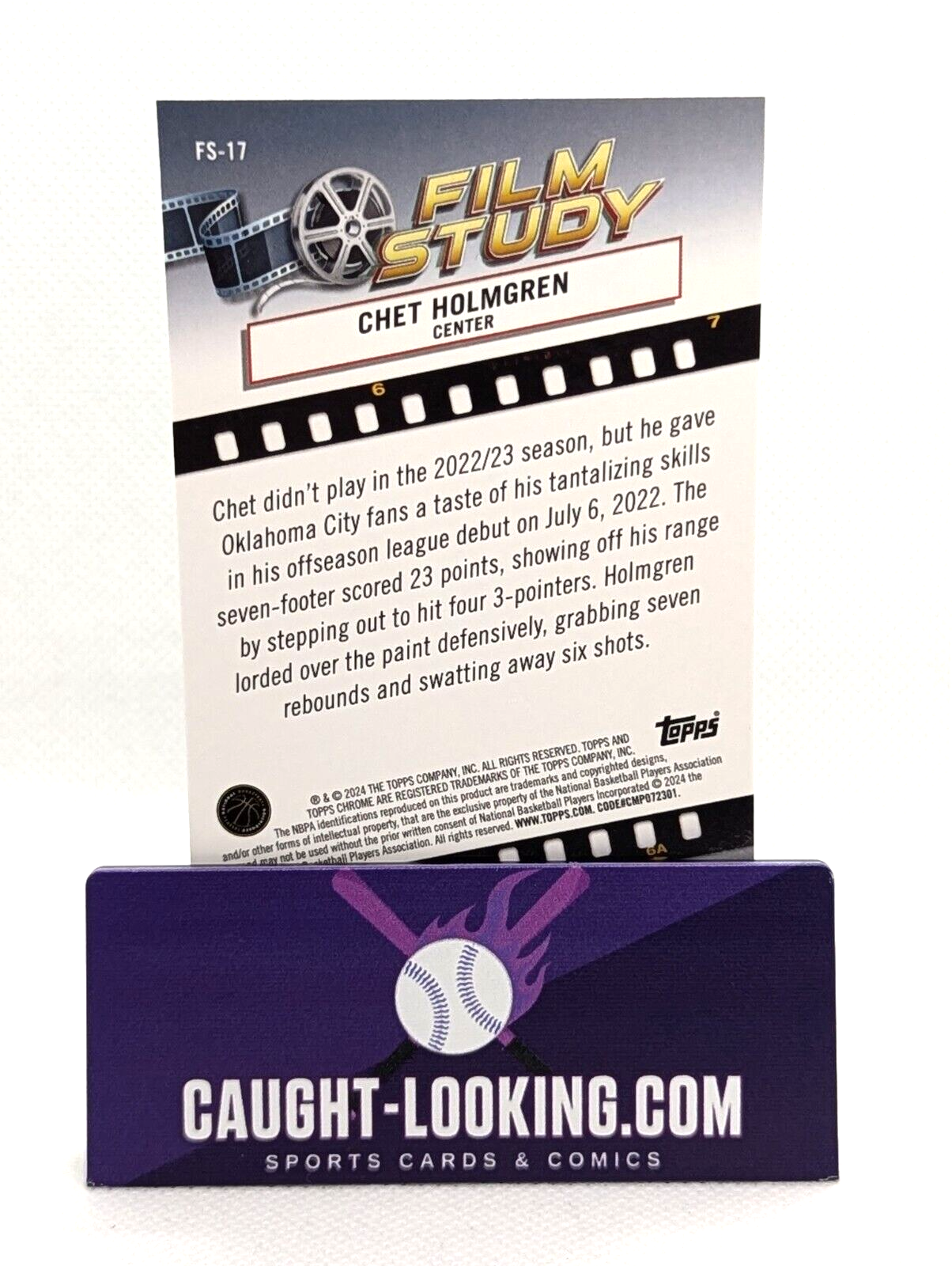 2023-24 Topps Chrome Film Study Chet Holmgren #FS-17 Silver Refractor