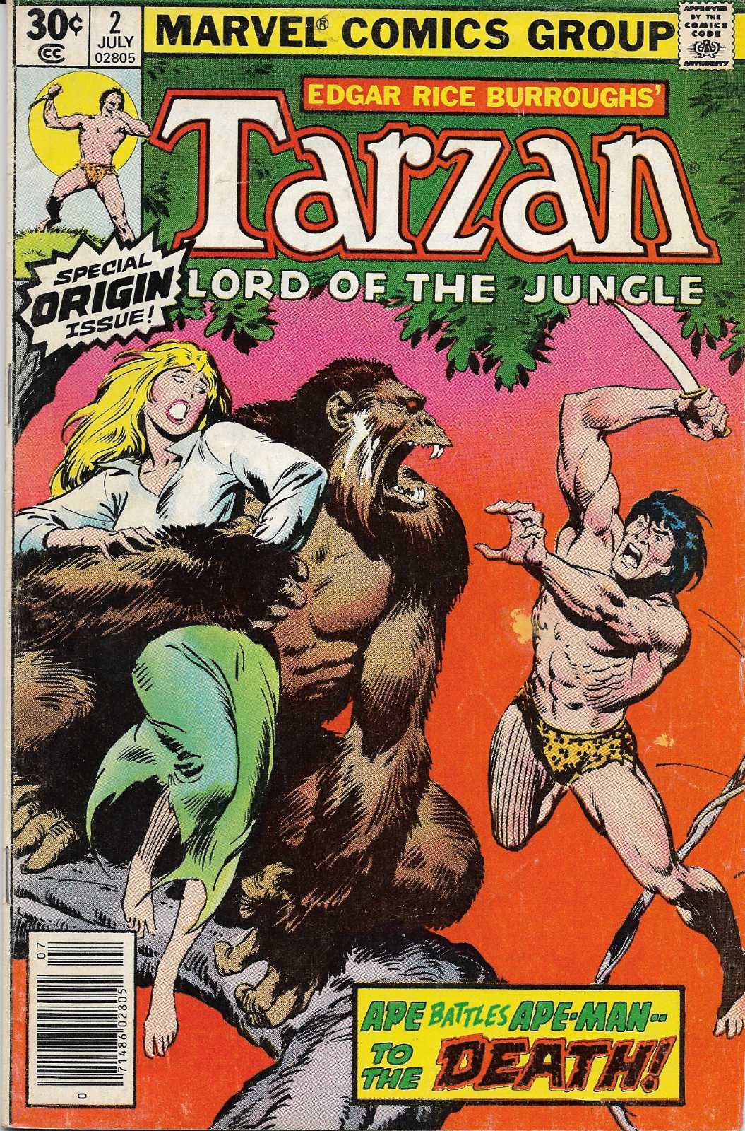 Tarzan Lord of the Jungle #2 1977 Marvel Comic Book "The Road to Opar!"