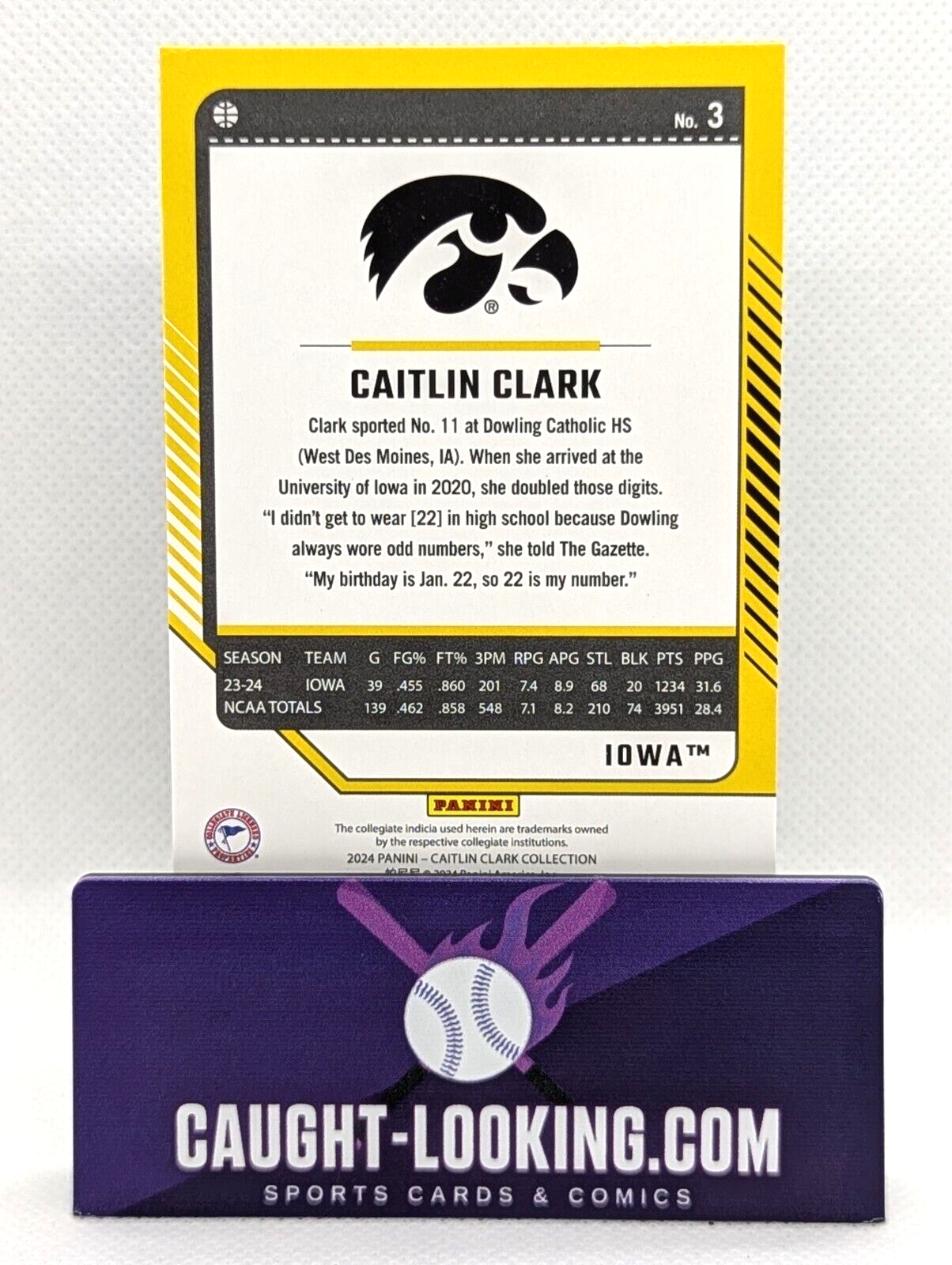 2024 Panini Caitlin Clark Collection - Base Donruss Panini #3 Caitlin Clark (RC)