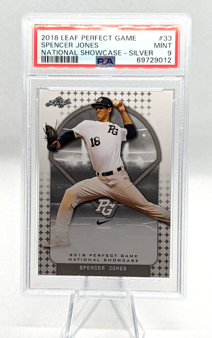 Spencer Jones PSA 9 2018 Leaf Perfect Game Nation Showcase Silver #33 Yankees 