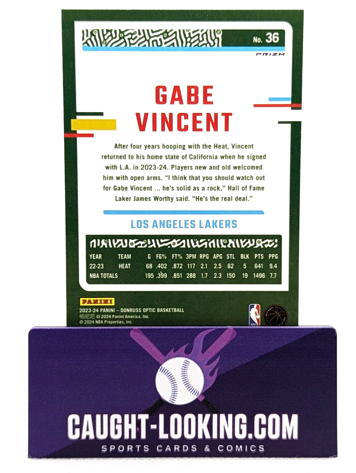 Gabe Vincent - 2023-24 Donruss Optic #36 Silver Holo LAKERS