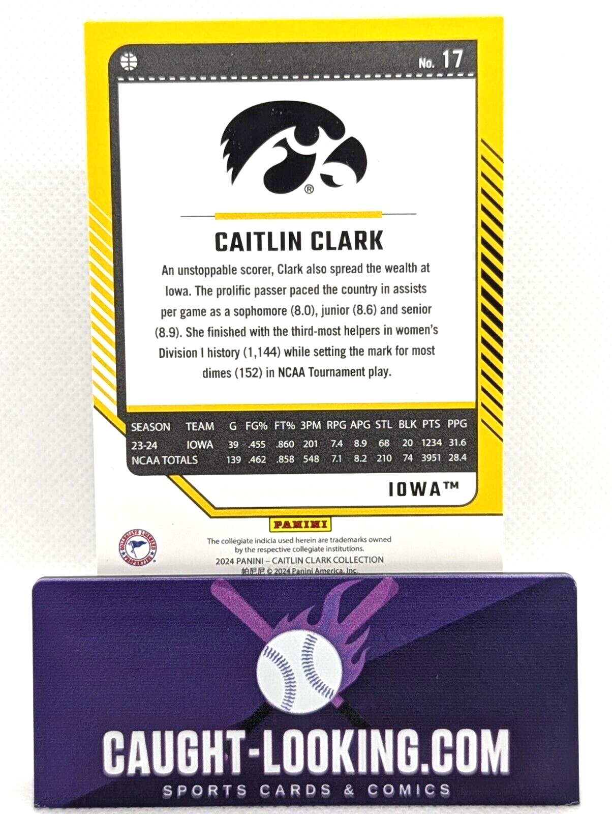 2024 Panini Caitlin Clark Collection - Base Donruss #17 Caitlin Clark (RC)