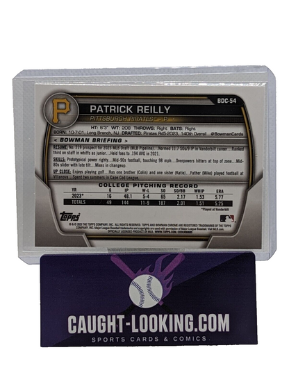 Patrick Reilly - 2023 Bowman Draft Chrome #BDC-54 1st Bowman Pirates Prospect