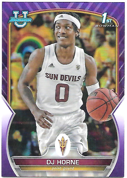 DJ Horne Purple Mini Diamond #54 2022 Bowman Chrome University 1st Bowman /399