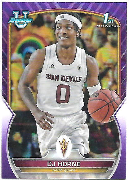 DJ Horne Purple Mini Diamond #54 2022 Bowman Chrome University 1st Bowman /399
