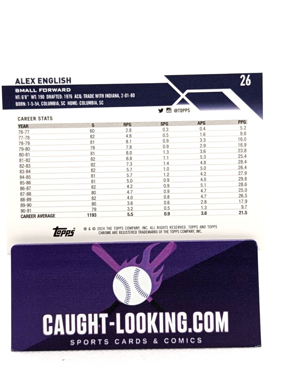 Alex English - 2023-24 Topps Chrome - #26 Denver Nuggets