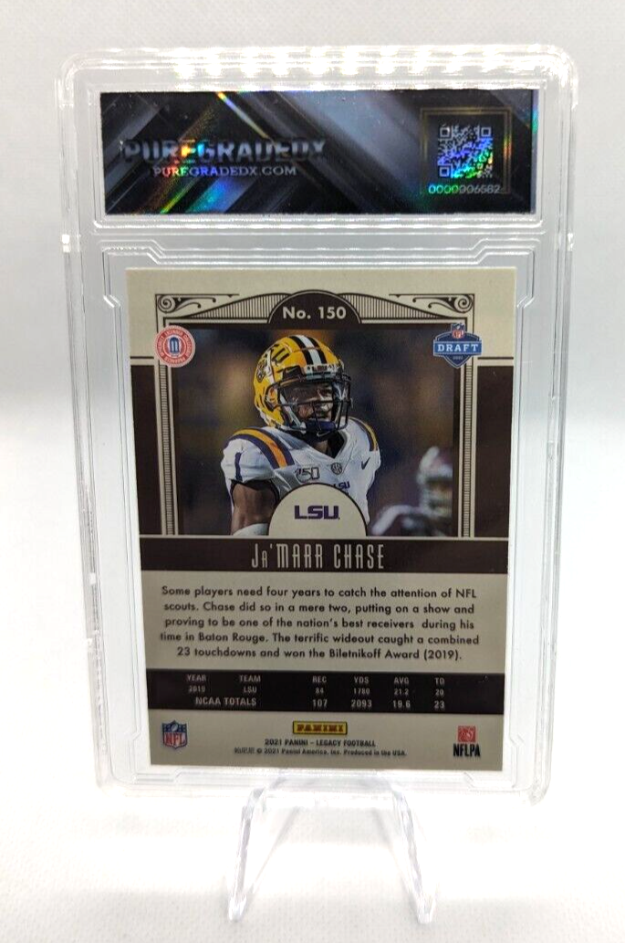 Ja'Marr Chase Premium Edition #150 2021 Panini Legacy Rookie Card Graded 9