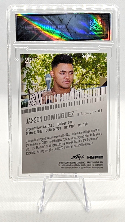 Jasson Dominguez 2019 Leaf Hype Rookie Card NY Yankees Graded 9.5