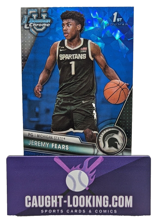 2023-24 Bowman Chrome U Sapphire Jeremy Fears #56 Michigan State