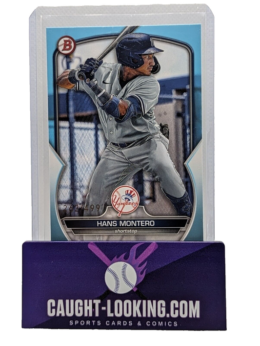 Hans Montero - 2023 Bowman Draft #BD-12 Sky Blue /499 Yankees Prospect