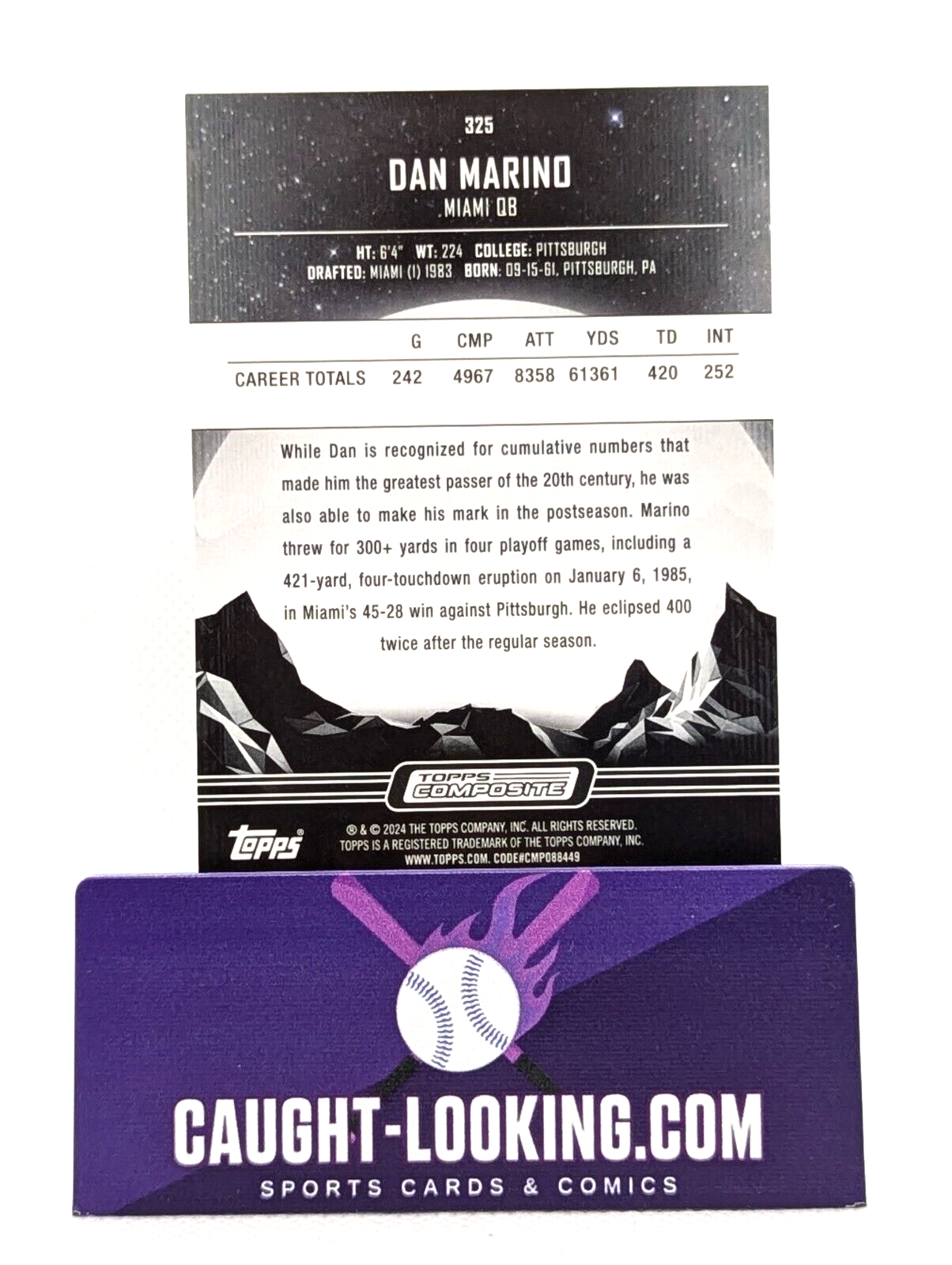 2023 Topps Composite Dan Marino Midnight Miami Dolphins #325