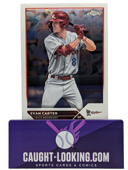 2023 Topps Pro Debut Evan Carter #PDC-79  Prospect Roughriders Rangers