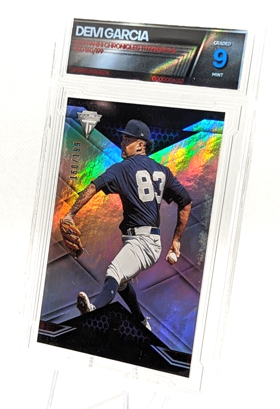 Deivi Garcia [Red] #6 2021 Panini Chronicles Titanium /199 Rookie RC Graded 9