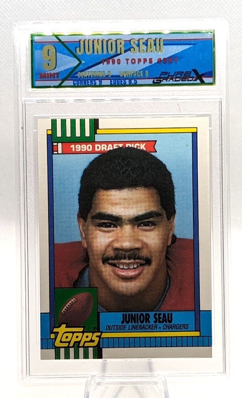 Junior Seau #381 [Rookie] 1990 Topps Graded 9 