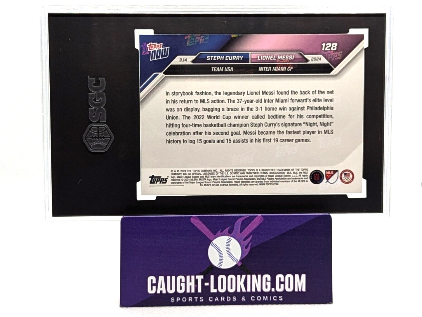 Steph Curry & Lionel Messi - 2024 Topps NOW #128 - SGC 9 - Mint