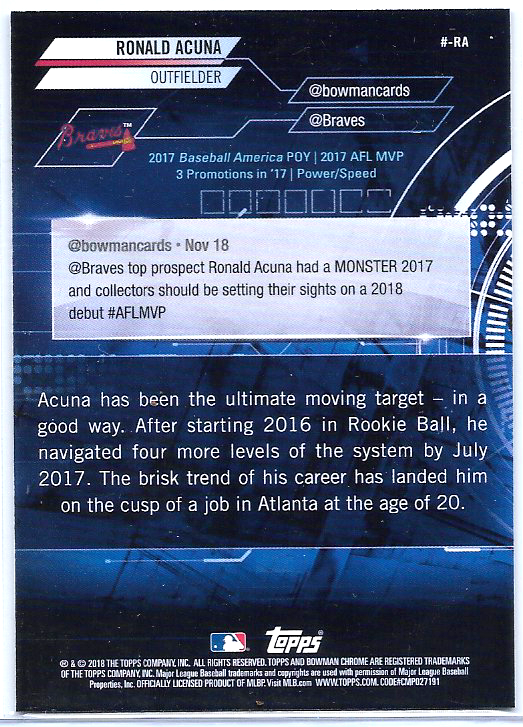 Ronald Acuna 2018 Bowman Chrome Trending #-RA