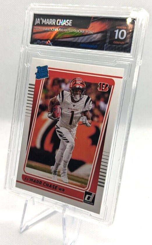 Ja'Marr Chase #262 2021 Panini Donruss Rated Rookie Graded 10