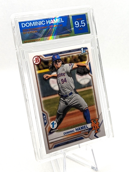 Dominic Hamel #BD-60 2021 Bowman Draft 1st Edition - Graded 9.5